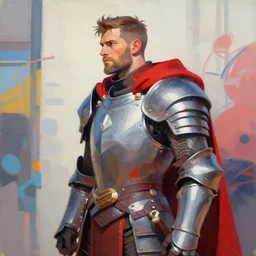 greg manchess portrait painting of armored lord momon with red cloak as overwatch character, medium shot, asymmetrical, profile picture, organic painting, sunny day, matte painting, bold shapes, hard edges, street art, trending on artstation, by huang guangjian and gil elvgren and sachin teng