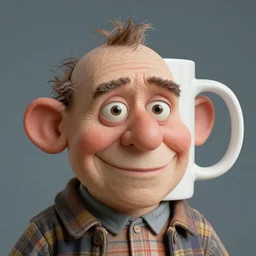 Moominpappa mugshot, close-up,  photorealistic, ultrarealistic, coronarender, 8k