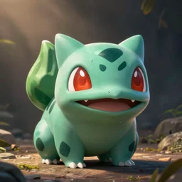 bulbasaur with realistic eyes