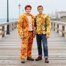award winning 8 5 mm model portrait on a boardwalk, clothes made of flower, martin schoeller, emanuele dascanio, oleg bulakh, id magazine, intricate, detailed, makoto shinkai, takashi takeuchi, studio ghibli, akihiko yoshida, sharp focus, photoreal, 8 k