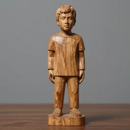 wooden carving statue of cj from grove street
