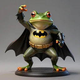photograph of wonderful batman cane toad with smooth froggy batsuit, alluring hero pose, its just a frog wearing a costume, painterly, breathtaking stande, triumphant, ornate, intricate, hyper detailed, accent lighting, dramatic light, 4 k octane render