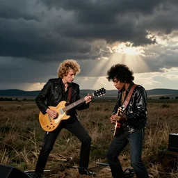 bob dylan playing with jimi hendrix, photograph
