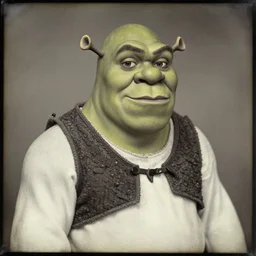 daguerreotype of shrek, classical portrait, 1 8 4 9
