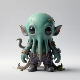 cute cthulhu characterr over white background cronobreaker, beeple game icon