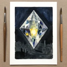 small centered on watercolor paper, paint brush strokes, abstract watercolor painting of diamond night over blackwater town, cinematic light, american romanticism by hans dahl, by jesper ejsing, by anders zorn, by greg rutkowski, by greg manchess, by tyler edlin