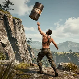 vas from far cry 3 throws a barrel of a cliff