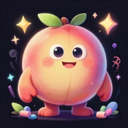 a peach monster, colorful, digital art, fantasy, magic, chalk, trending on artstation, ultra detailed, professional illustration by basil gogos