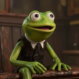 kermit the frog in red dead redemption 2, cinematic shot