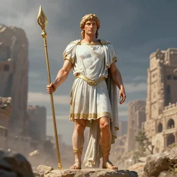 an epic scene with hermes trismegistus, octane render