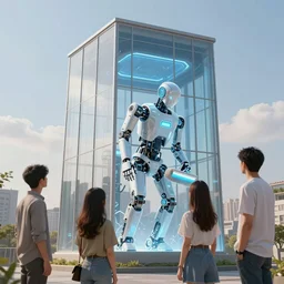 gorgeous robot cleaning a windows of illusion tower, by wenjun lin, by artem chebokha, by alena aenami, by ian llanas, 4 k