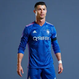 a Cristiano Ronaldo glowing with neon colors, high details, photo model