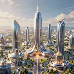 4 k - hd photo of a futuristic utopian city