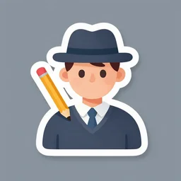 ui art of man with hat and pencil, clean vector art 3 d model by lois van baarle, ilya kuvshinov, kilian eng,