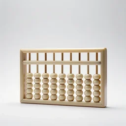 ivory abacus, commercial catalog photo, isolated on a pure white background, centered, entire object in frame, sharp focus, soft studio lighting