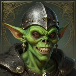 a mind - blowing portrait of a green goblin wearing a skull helmet, deep focus, d & d, fantasy, intricate, elegant, highly detailed, digital painting, artstation, concept art, matte, sharp, illustration, hearthstone, art by artgerm and greg rutkowski and alphonse mucha