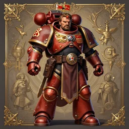 Joseph Stalin of USSR, great emperor of Soviet Union, warhammer 40k , concept art, ornate, digital art, illustration, artstation, full body, muscular, brutal, virile, masculine, military, warhammer chaos, fashwave