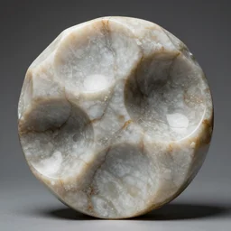 marble abstract sculpture, with quartz veins, made by gaudi, strong studio light, heavy grain, high quality,