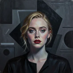 Elle Fanning in The Neon Demon picture by Sachin Teng, asymmetrical, dark vibes, Realistic Painting , Organic painting, Matte Painting, geometric shapes, hard edges, graffiti, street art:2 by Sachin Teng:4