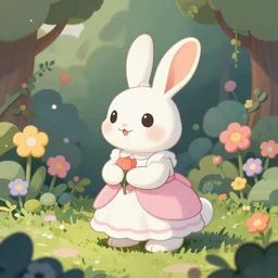 Rabbit princess in an enchanted garden, trending on artstation, 30mm, by Noah Bradley