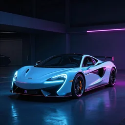 a glowing neon image of a sports car
