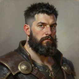 a _ fantasy _ style _ portrait _ painting _ of white male short black hair chubby disconnected beard, rpg dnd oil _ painting _ unreal _ 5 _ daz. _ rpg _ portrait _ extremely _ detailed _ artgerm _ greg _ rutkowski _ greg
