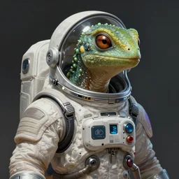 reptile alien in a space suit, highly detailed, digital painting, artstation, concept art, smooth, sharp focus, portrait by greg rutkowski