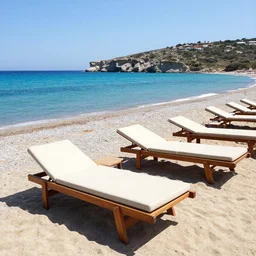 sunbeds on Elafonissi Beach in crete, 8k resolution, hyper detailed, professional photograph