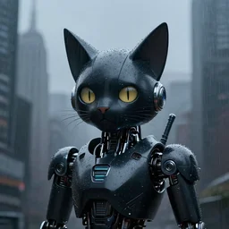 new york city portrait icon of furry anthro anthropomorphic stylized cat head android service droid robot machine fursona sleek glossy black tech gloomy rainy screenshot from the video game cyberpunk 2077 digital art by Greg Rutkowski, Simon Stalenhag, christopher nolan trending on Artstation, CGSociety