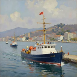 7 0 s marine drive oil painting