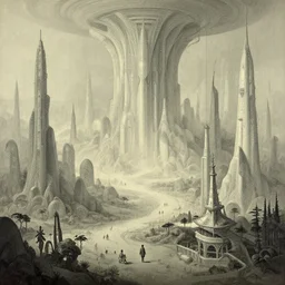 a surreal and awe - inspiring sciende fiction landscape, intricate, elegant, highly detailed matte painting by beksinski and simon stalenhag