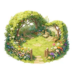 a marc simonetti fantasy illustration of a blooming garden, hq