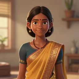 a portrait of a Sri Lankan girl by Elena Berezina, artstation,digital 2d,character design,illustration,still life,hyperrealism,photorealism,volumetric lighting,depth of field:.3