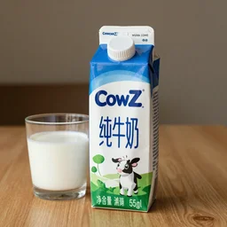 a carton of CowZ brand flavored milk