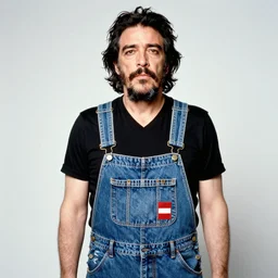 fidel castro wearing denim overalls designed by supreme, portrait, 3 5 mm film, clear face, by nan goldin