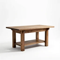 rustic kitchen island, studio product photography, isolated on a pure white background, centered, entire object in frame, sharp focus, soft studio lighting