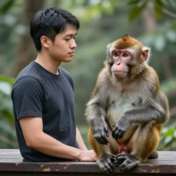 mix between a human and a monkey