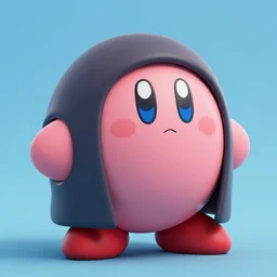 a dark robed being resembling simirror from kirby, 3 d cartoon