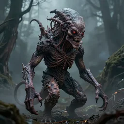 a photograph of a lovecraftian creature, man-made horrors beyond your comprehension, DSLR photography