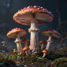 psychedelic, hallucinogenic, trippy, magic mushrooms. dark smokey atmosphere. detailed textured. colorful. cinematic. highly detailed. 4 k. insane details. trending on artstation