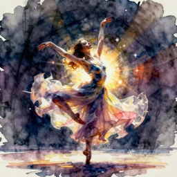modern dance, intricate vaporwave watercolor painting by john singer sargent