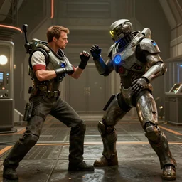 walter white fighting glados from portal 2