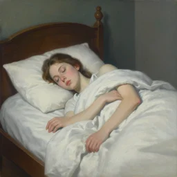 surreal painting about waking up for a wbtb only to go back to sleep instantly instead of doing a wake initiated lucid dream attempt