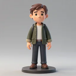 a highly detailed 3D figurine of Marty McFly