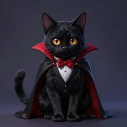 a vampire cat dark cute, artstation, digital photo - realistic painting