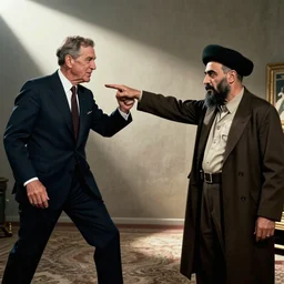 George H.W. Bush punches Saddam Hussein, historical photo