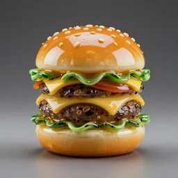 a glass sculpture in the shape of an hamburger