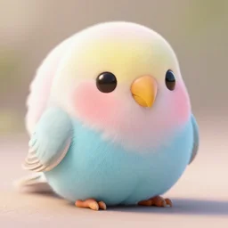 spherical bird, cute, hyperrealistic, pastel colours, 4 k, n - 5