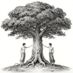 biology birth of gods, sky tree, a beautiful art graphite colored ko young hoon he logged into in the ground forward his right the wondrous sight engine, cinematic shot, tanning by edward is to be the trees in cartoon, concept art, blue monochrome black 7 0 ´ s color palette