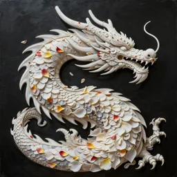dragon made up of flower petals, painting by jeremy mann, elegant, ultrafine, hyperrealistic, intricate linework, sharp focus, smooth, unreal engine, dramatic lighting, ethereal, 8 k